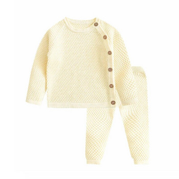 Baby Jongen Meisje Kleding Sets Lente Pasgeboren Baby Meisje Kleding Tops + Broek Outfits Baby Gebreide Trui Бебешки пижами Комплекти