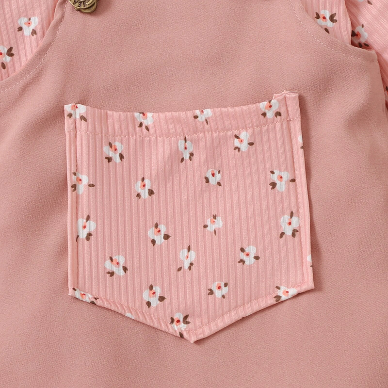 0-18M csecsemő baba lányoknak, szép ruhakészletek, 3db virágos/szilárd legyes ujjú nadrág felsők + zseboverál szoknyák