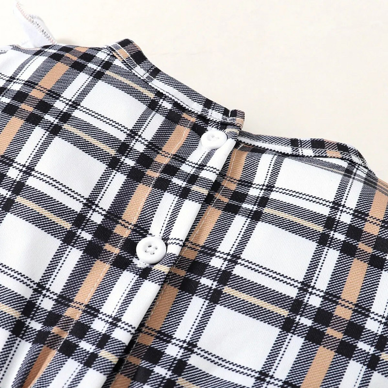 Prowow 0-18M őszi babaruházat fekete kockás nadrág újszülött sapkával Bowknot body csecsemőknek gyerekeknek lányok ruházata