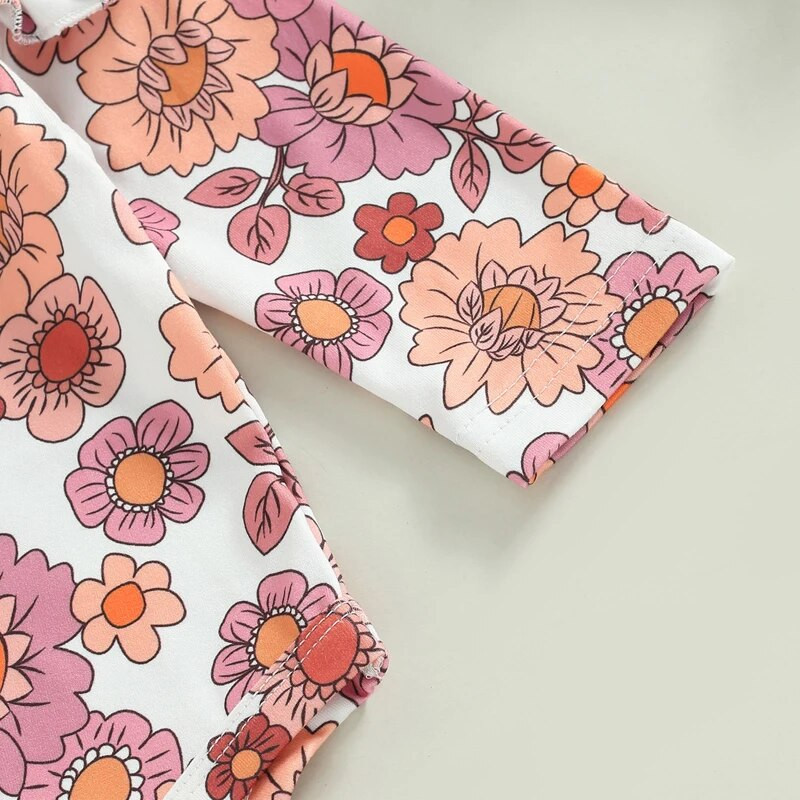 Kislány őszi ruha szettek hosszú ujjú nyakú virágos nadrág + kordbársony függőszoknya