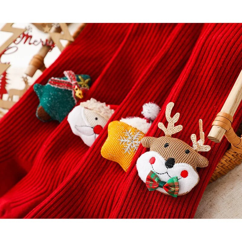 Babaharisnya Rajzfilm Elk Mikulás Gyerek Harisnyanadrág Lányoknak Fiúk Karácsonyfa Kötött leggings Gyerekruhák Újévi ajándék