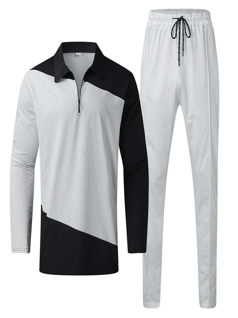 Őszi és téli új férfi varrás öltöny Szabadidő Egyszerű hosszú ujjú nadrág Sport Fitnesz Kocogó Ruházat