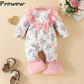 Prowow 0-18M újszülött baba születésű lány ruhák, hosszú ujjú rózsaszín elefánt baba védőruházat gyerekeknek Newbron fodros body