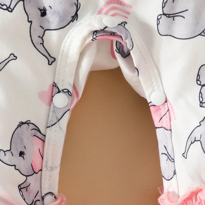 Prowow 0-18M újszülött baba születésű lány ruhák, hosszú ujjú rózsaszín elefánt baba védőruházat gyerekeknek Newbron fodros body