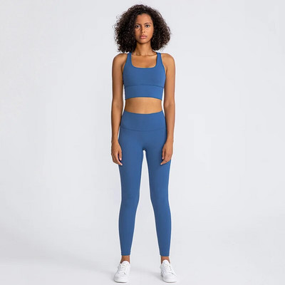 Naked Feel jóga szett Női tornatermi ruhák Fitnesz sportruha pántos sportmelltartó magas derekú leggings rugalmas edzéskészlet