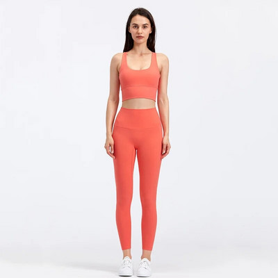 Naked Feel jóga szett Női tornatermi ruhák Fitnesz sportruha pántos sportmelltartó magas derekú leggings rugalmas edzéskészlet