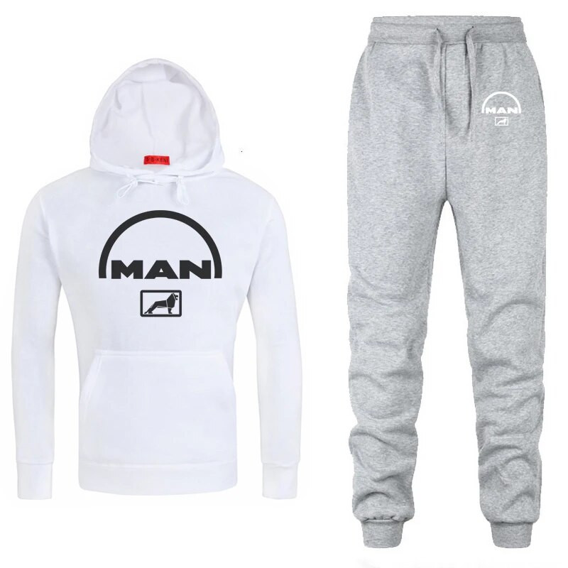 Férfi kapucnis sportruha FÉRFI autós logó nyomtatás alkalmi kapucnis kapucnis + nadrág 2 db szett Polár kiváló minőségű uniszex sportruházat kocogóruha