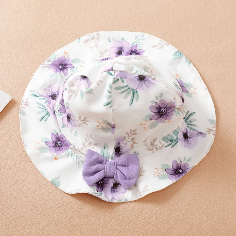 Prowow 0-18M nyári ruha kislányoknak 2023 fodros, két csípős lila nadrág Fisherman napkalappal, 2db Body lányoknak