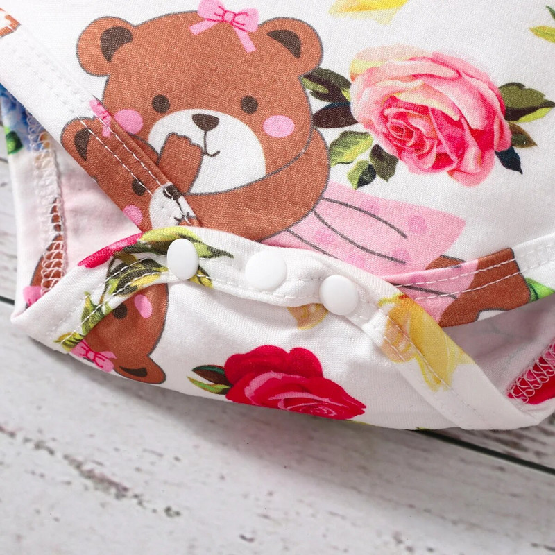 Prowow 0-18M Őszi Téli Kislány Ruhák Barátok Medvék Rózsaszín szoknyák Újszülött Kislányok Ruházati Szettek