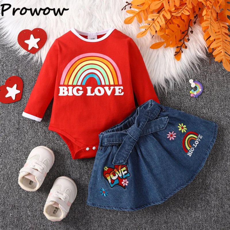 Prowow 0-18M Őszi Téli Kislány Ruhák Barátok Medvék Rózsaszín szoknyák Újszülött Kislányok Ruházati Szettek