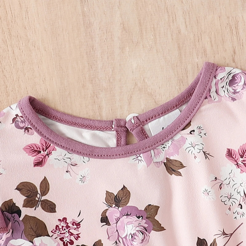 Prowow 6-24M Baby Girl Romper ruha újszülötteknek Lila virágos body csecsemőknek Tipegő jumpsuit ruha lányoknak