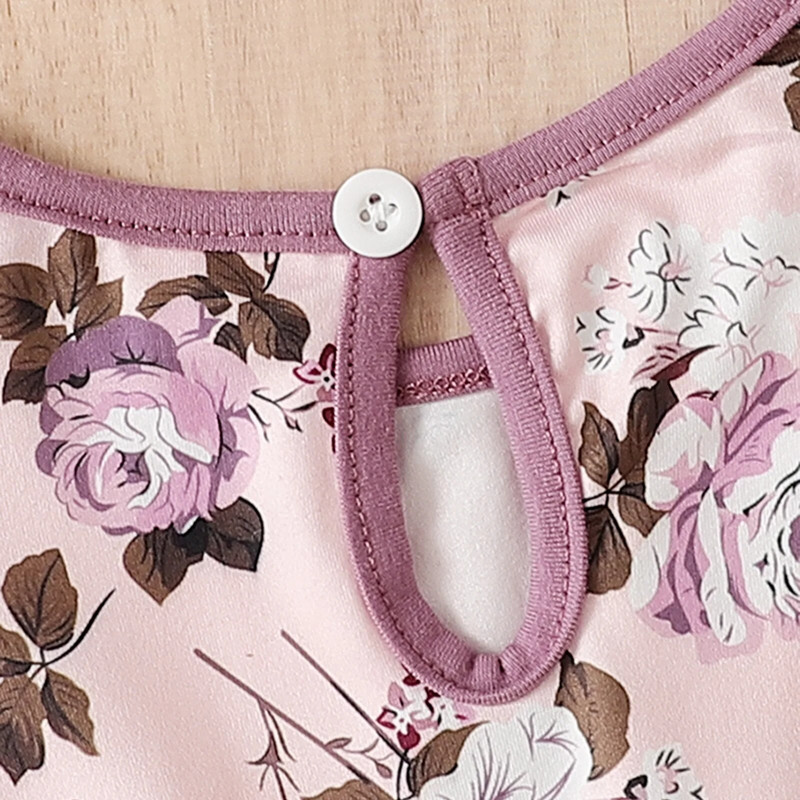 Prowow 6-24M Baby Girl Romper ruha újszülötteknek Lila virágos body csecsemőknek Tipegő jumpsuit ruha lányoknak