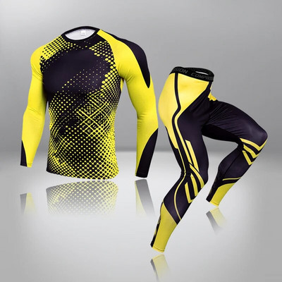 2 db Quick Dry Sportruhák Jelmezek Férfi Futó Szett Edzőterem Fitness Ing Ruházat Férfi Futball Szett Légáteresztő Ride Sportruházat