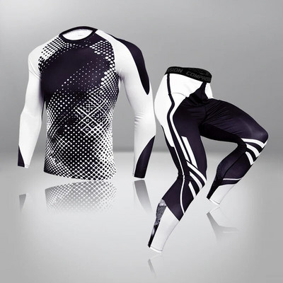 2 db Quick Dry Sportruhák Jelmezek Férfi Futó Szett Edzőterem Fitness Ing Ruházat Férfi Futball Szett Légáteresztő Ride Sportruházat