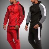 Férfi ruhakészlet 2021, új kapucnis pulóver és nadrág, kocogó ruhák tavaszi őszi tréningruha szett Férfi sportruházat tornatermi ruházat izzasztó öltöny