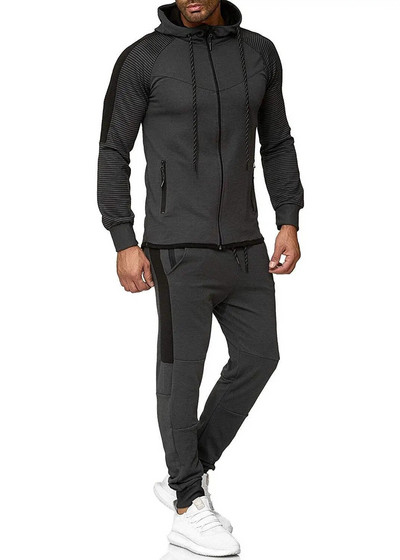 Férfi ruhakészlet 2021, új kapucnis pulóver és nadrág, kocogó ruhák tavaszi őszi tréningruha szett Férfi sportruházat tornatermi ruházat izzasztó öltöny