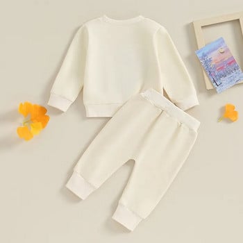 Daddy\'s Girl Toddler Baby Sweat Outfits Суичър с щампа на букви Риза с дълъг панталон Есенно-зимен комплект дрехи