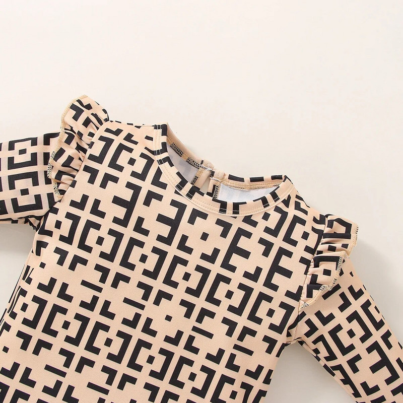 Prowow őszi téli baba szettek Retro nyomott body+barna kordbársony szoknya Divat újszülött ruhák készletek ruhák