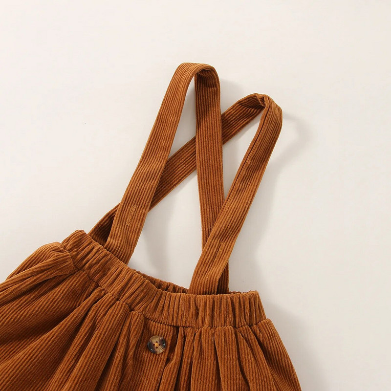 Prowow őszi téli baba szettek Retro nyomott body+barna kordbársony szoknya Divat újszülött ruhák készletek ruhák