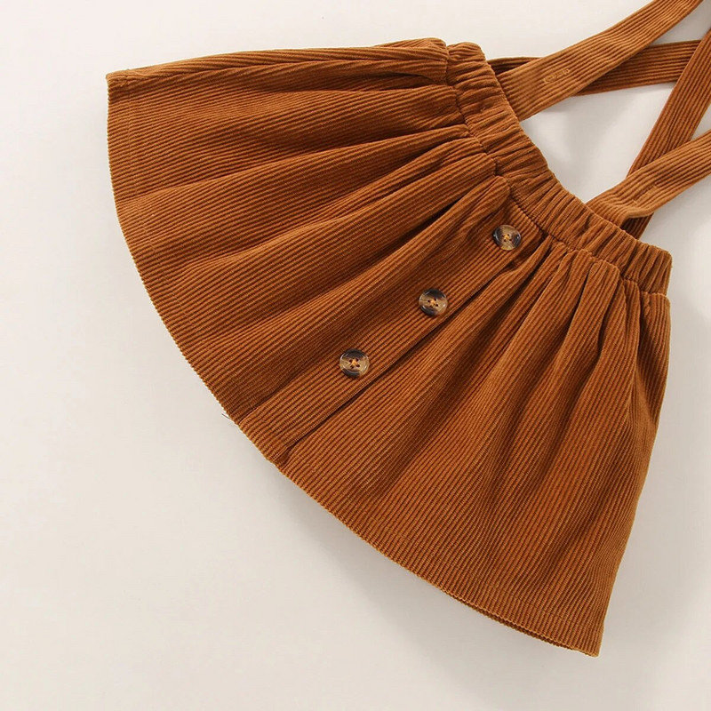 Prowow őszi téli baba szettek Retro nyomott body+barna kordbársony szoknya Divat újszülött ruhák készletek ruhák