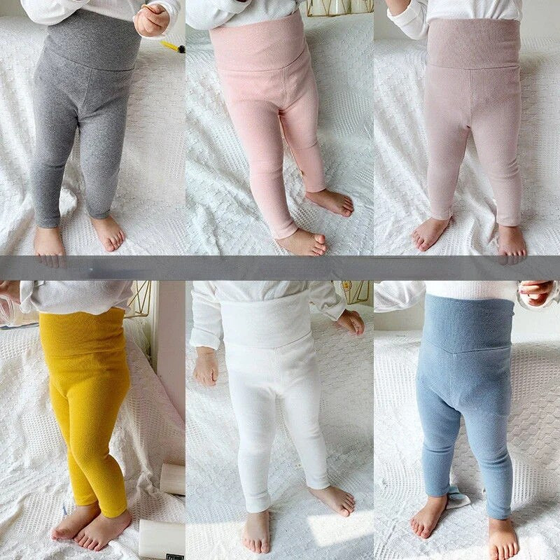 Őszi tavaszi baba lány leggings pamut baba fiúk bordázott teljes hosszúságú csecsemő gyerekek ruhák vékony nadrágok gyermekek alkalmi nadrágok
