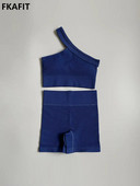 Zökkenőmentes női sportruha Fitness One Vállas jóga szett Push Up melltartó edzés Tornatermi rövidnadrág Futóruházat Sportruházat tréningruha