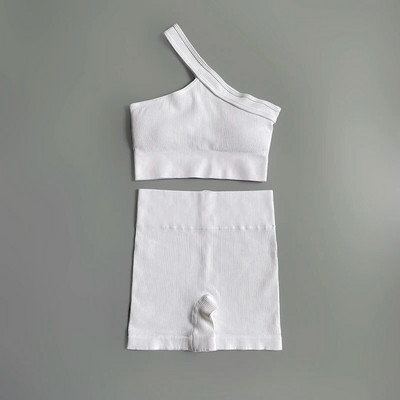 Zökkenőmentes női sportruha Fitness One Vállas jóga szett Push Up melltartó edzés Tornatermi rövidnadrág Futóruházat Sportruházat tréningruha