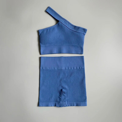 Zökkenőmentes női sportruha Fitness One Vállas jóga szett Push Up melltartó edzés Tornatermi rövidnadrág Futóruházat Sportruházat tréningruha