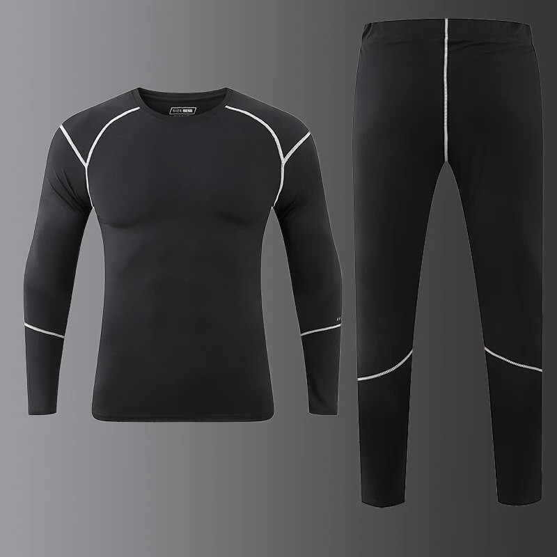 Téli új, kiváló minőségű termikus fehérnemű férfi öltöny pamut sport izzadságelnyelő, gyorsan száradó termo fehérnemű férfi ruházat