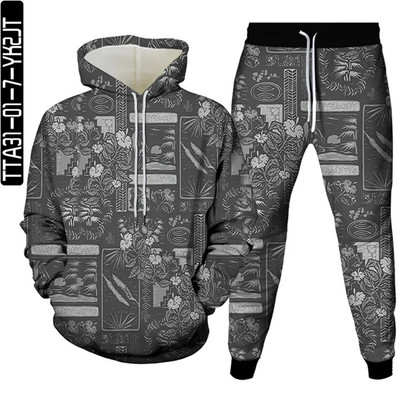 Új őszi férfi tréningruhák öltönyök sport 2 részes készletek női vintage virágmintás alkalmi ruhák pulóverek felsők+nadrág Sweat S-6XL