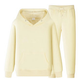 Férfi és női egyszínű hosszú ujjú, egyszínű vastag pulóver és hosszú nadrág, 2 részes férfi gyapjú kocogó sportruha