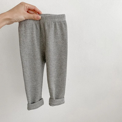 INS babanadrág 0-3 éves korig újszülött fiú lány lány rugalmas derék egyszínű bordázott pamut leggings Alkalmi csíkos nadrágok ruhák ruhák