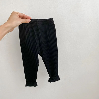 INS babanadrág 0-3 éves korig újszülött fiú lány lány rugalmas derék egyszínű bordázott pamut leggings Alkalmi csíkos nadrágok ruhák ruhák
