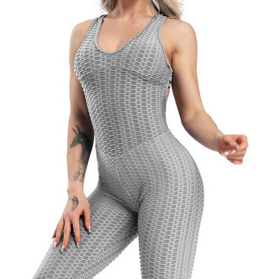 Jógakészlet Fitness Női Sportruha Jumpsuit 2021 Szexi Ujjatlan Tréningruha Hát nélküli Gym Futó Sportruházat Leggings Edzés Sport