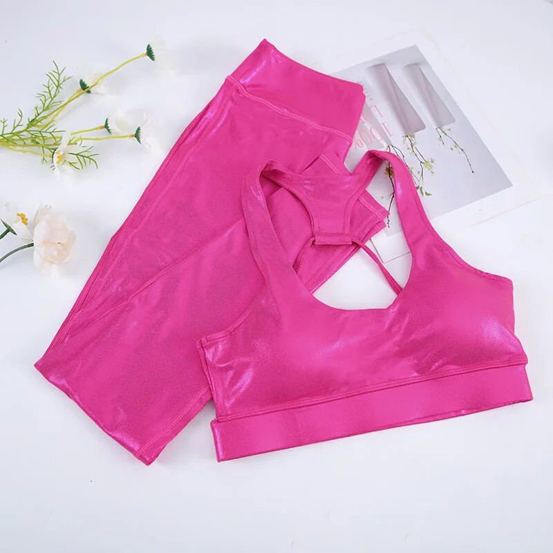 SVOKOR 2 DB Női sportöltöny, gyönyörű hátú jóga szett Szexi fenékemelő edzés leggings, tornatermi kerékpáros ruházat