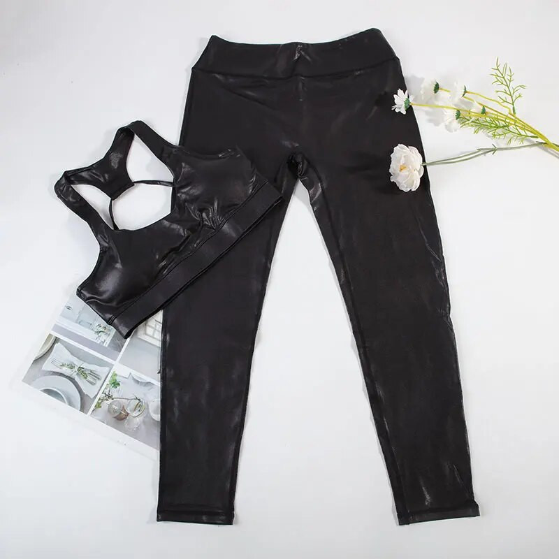 SVOKOR 2 DB Női sportöltöny, gyönyörű hátú jóga szett Szexi fenékemelő edzés leggings, tornatermi kerékpáros ruházat