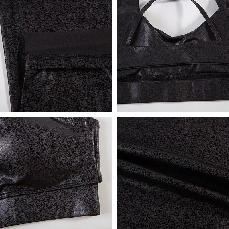 SVOKOR 2 DB Női sportöltöny, gyönyörű hátú jóga szett Szexi fenékemelő edzés leggings, tornatermi kerékpáros ruházat