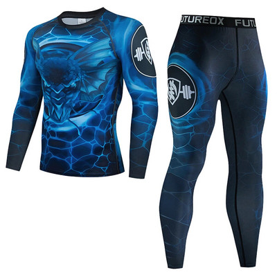 Sportruházat Gym Fitnesz Atlétaruha Férfi Futó Szettek tömörített ing Fehérnemű Harisnya Kocogás Sportruházat Ruhák Gyorsan Száraz Fit