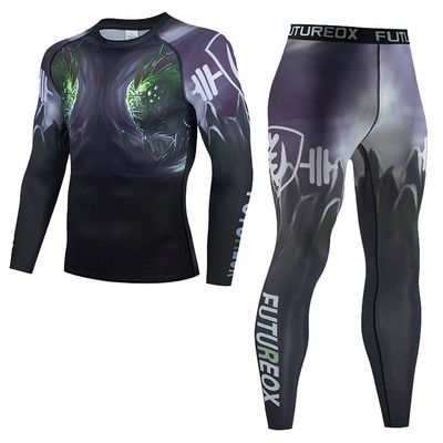 Sportruházat Gym Fitnesz Atlétaruha Férfi Futó Szettek tömörített ing Fehérnemű Harisnya Kocogás Sportruházat Ruhák Gyorsan Száraz Fit