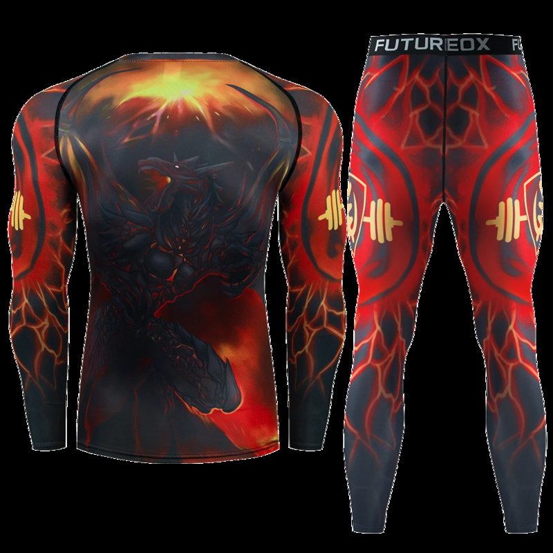 Sportruházat Gym Fitnesz Atlétaruha Férfi Futó Szettek tömörített ing Fehérnemű Harisnya Kocogás Sportruházat Ruhák Gyorsan Száraz Fit