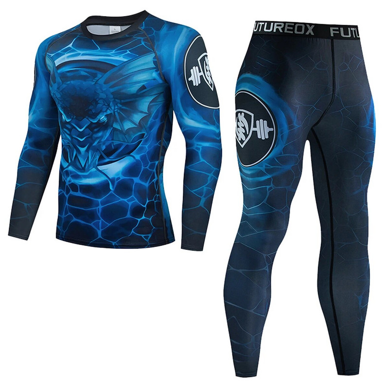 Sportruházat Gym Fitnesz Atlétaruha Férfi Futó Szettek tömörített ing Fehérnemű Harisnya Kocogás Sportruházat Ruhák Gyorsan Száraz Fit