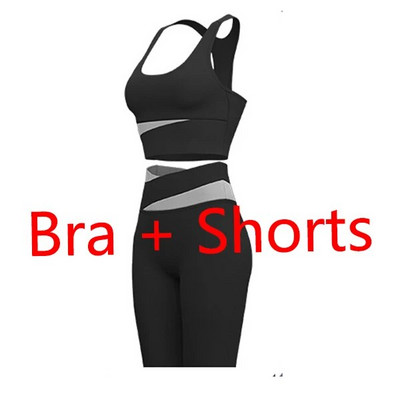 Jóga szett Női Ruházat Sport öltöny Szexi sportmelltartó magas derekú sport leggings Athletic 2 részes edzőtermi szett Edzőruhák Sportruházat