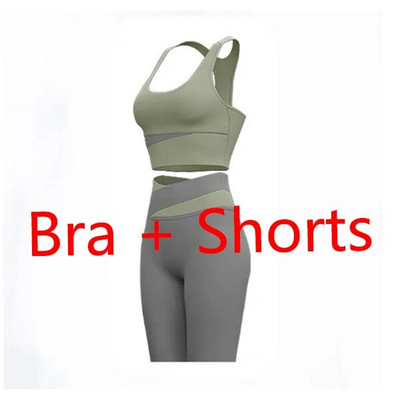 Jóga szett Női Ruházat Sport öltöny Szexi sportmelltartó magas derekú sport leggings Athletic 2 részes edzőtermi szett Edzőruhák Sportruházat