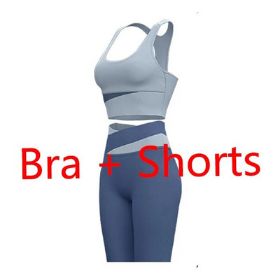 Jóga szett Női Ruházat Sport öltöny Szexi sportmelltartó magas derekú sport leggings Athletic 2 részes edzőtermi szett Edzőruhák Sportruházat