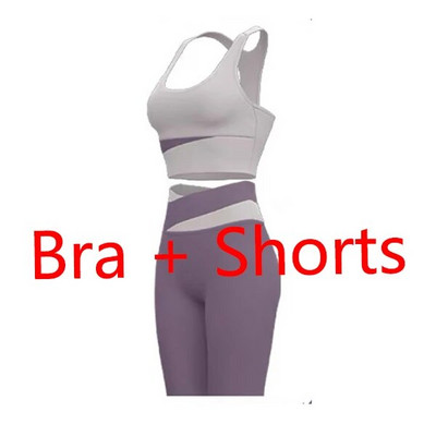 Jóga szett Női Ruházat Sport öltöny Szexi sportmelltartó magas derekú sport leggings Athletic 2 részes edzőtermi szett Edzőruhák Sportruházat