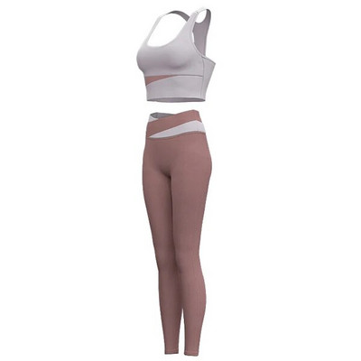 Jóga szett Női Ruházat Sport öltöny Szexi sportmelltartó magas derekú sport leggings Athletic 2 részes edzőtermi szett Edzőruhák Sportruházat