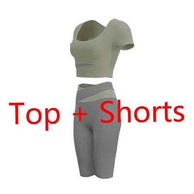 Jóga szett Női Ruházat Sport öltöny Szexi sportmelltartó magas derekú sport leggings Athletic 2 részes edzőtermi szett Edzőruhák Sportruházat