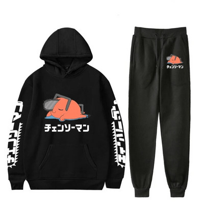 Hot Anime Chainsaw Man Anime Kostim Trenirka Set Hoodie+hlače Sweatshirts 2 Pieces Set Hoodies Odijelo Kaput Sportski Set Sportska odjeća