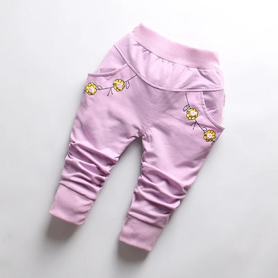 2017-es új tavaszi 100% pamut Kiváló minőségű cuki Pillangós hímzésmintás kislány nadrág 0-3 éves babanadrág lányoknak