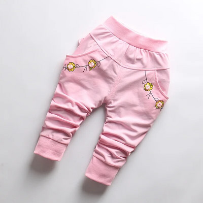 2017-es új tavaszi 100% pamut Kiváló minőségű cuki Pillangós hímzésmintás kislány nadrág 0-3 éves babanadrág lányoknak